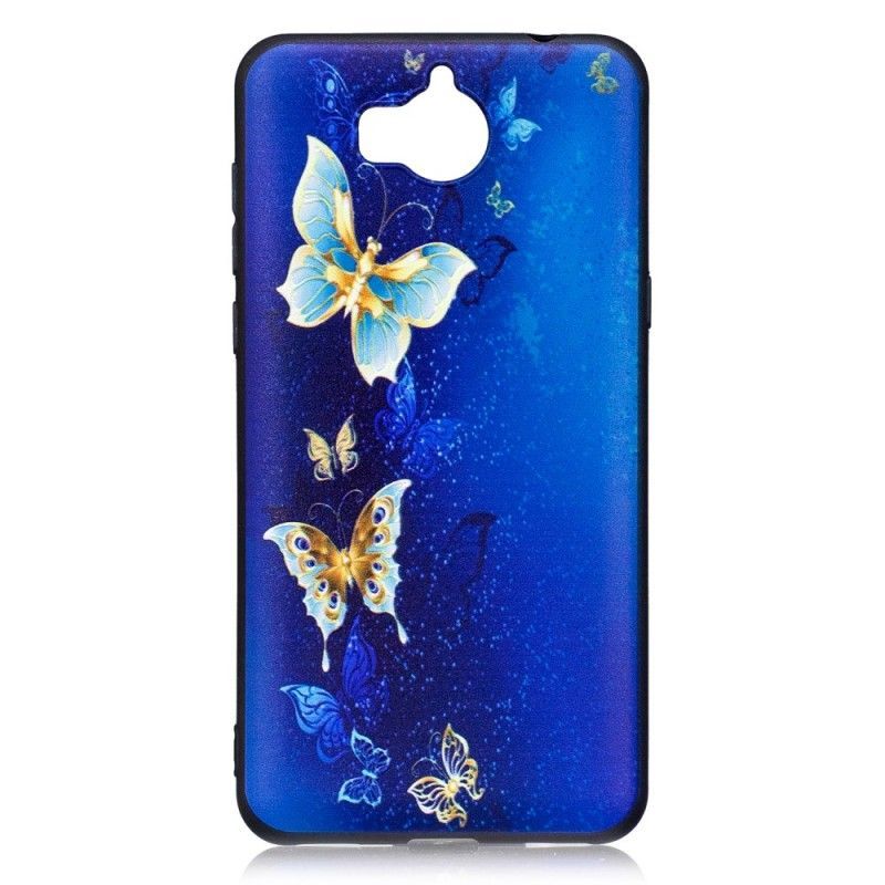 Kryt Huawei Y6 2017 Embosovaní Motýli V Noci