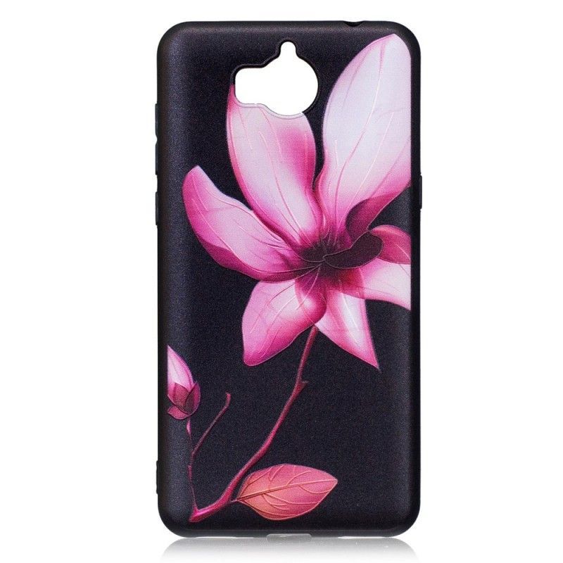 Kryt Huawei Y6 2017 Embosovaný Růžový Květ