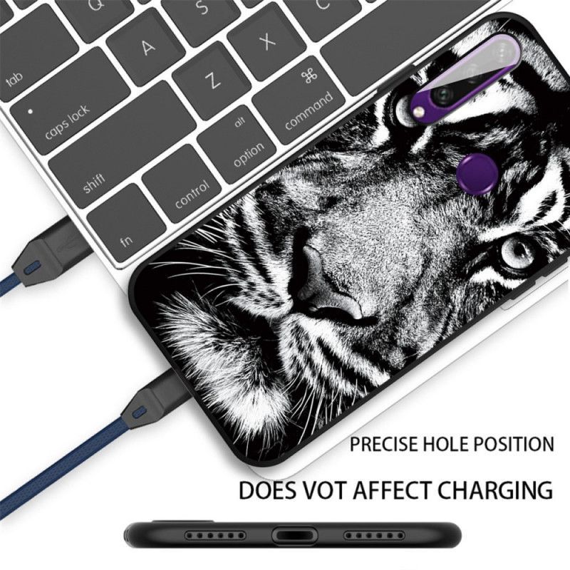 Kryt Huawei Y6p Černobílý Tygr