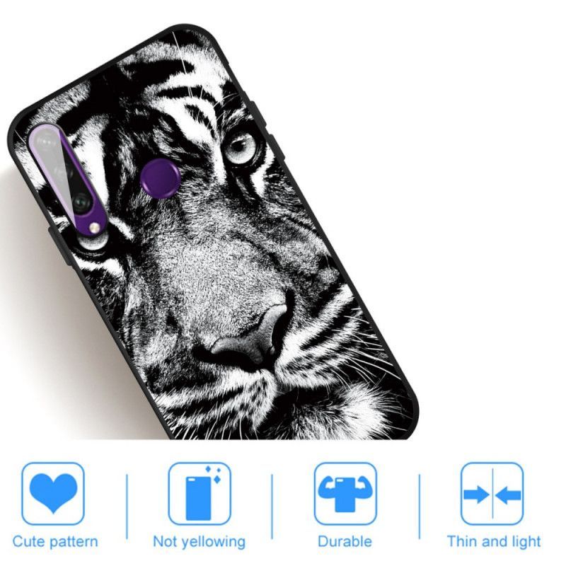 Kryt Huawei Y6p Černobílý Tygr