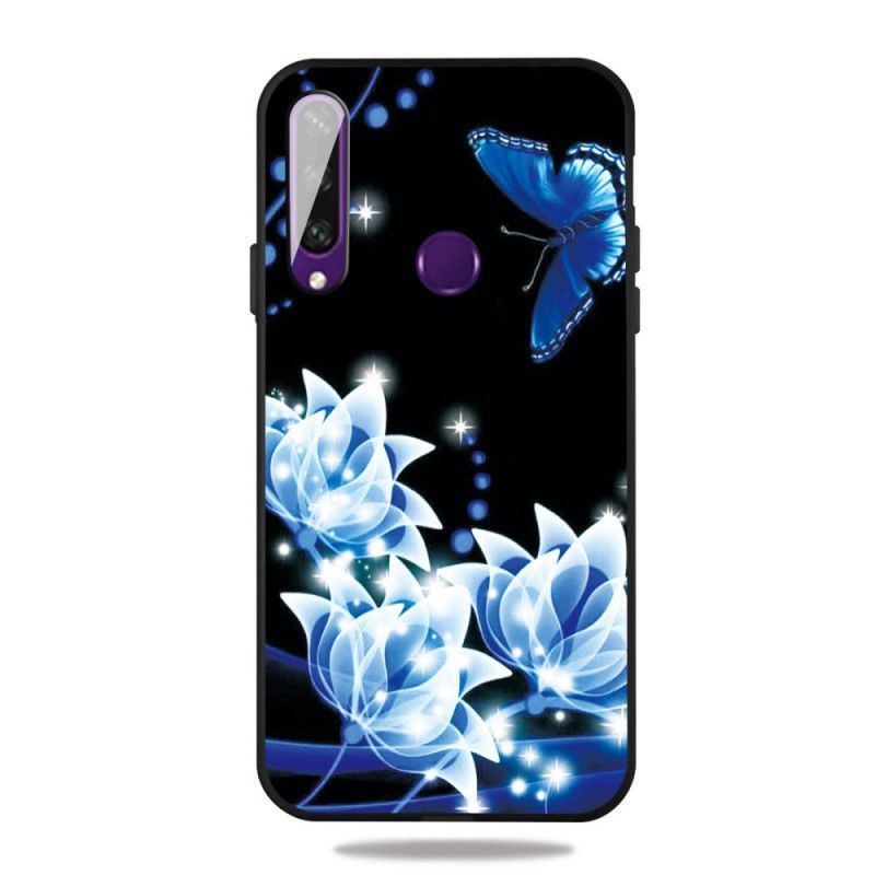 Kryt Huawei Y6p Modrý Motýl A Květiny