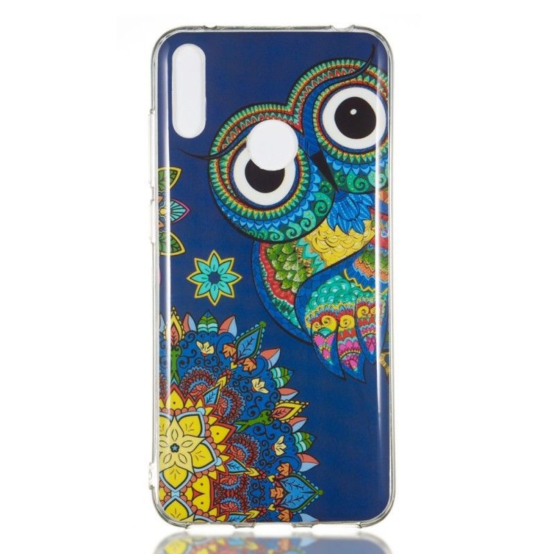 Kryt Huawei Y7 2019 Fluorescenční Mandala Sova
