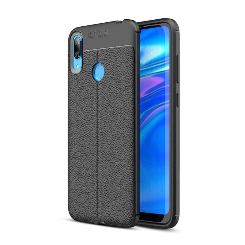 Kryt Huawei Y7 2019 Litchi S Dvojitým Koženým Efektem