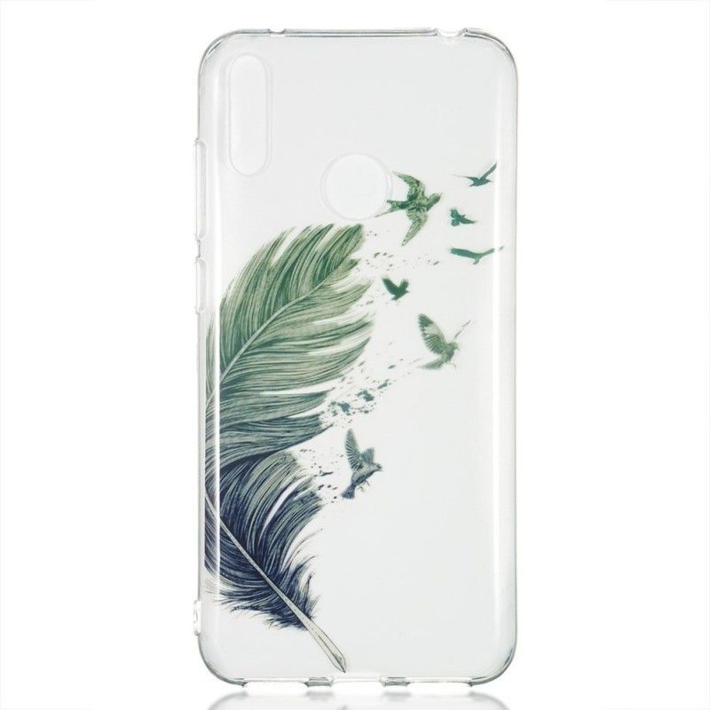Kryt Huawei Y7 2019 Průhledné Barevné Pírko