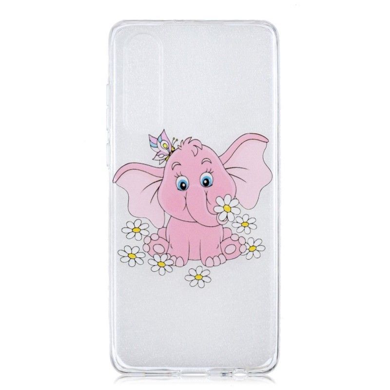 Kryt Na Huawei P30 Průhledný Růžový Slon