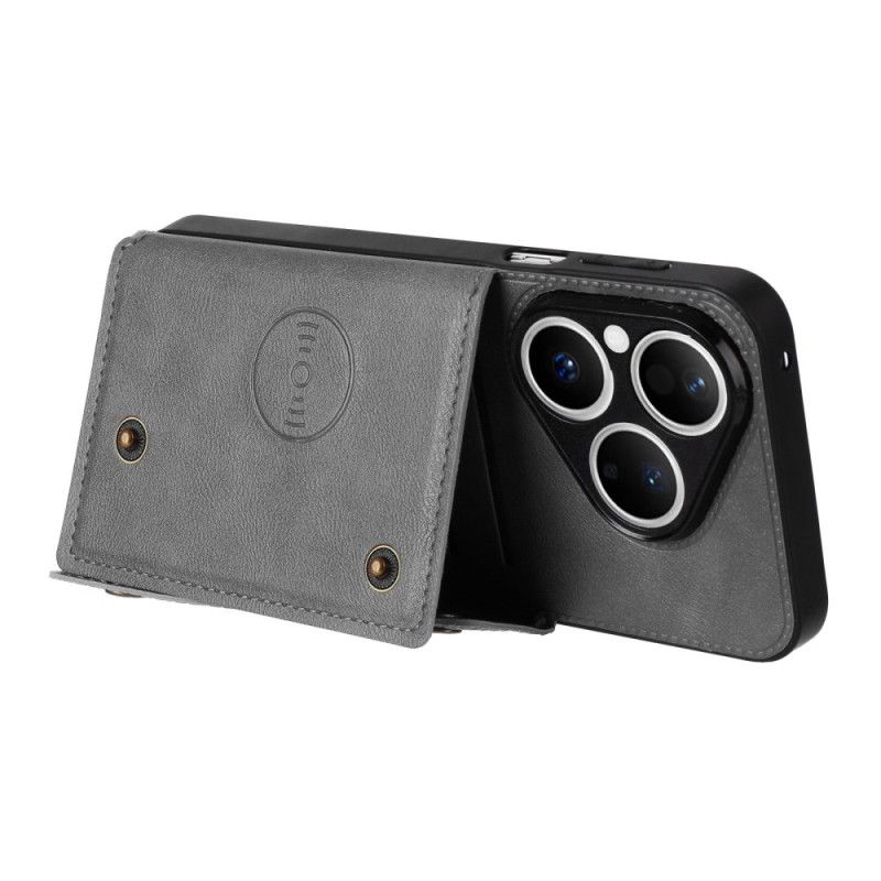 Kryt Na Huawei Pura 80 Kožený Efekt Pouzdro Na Karty