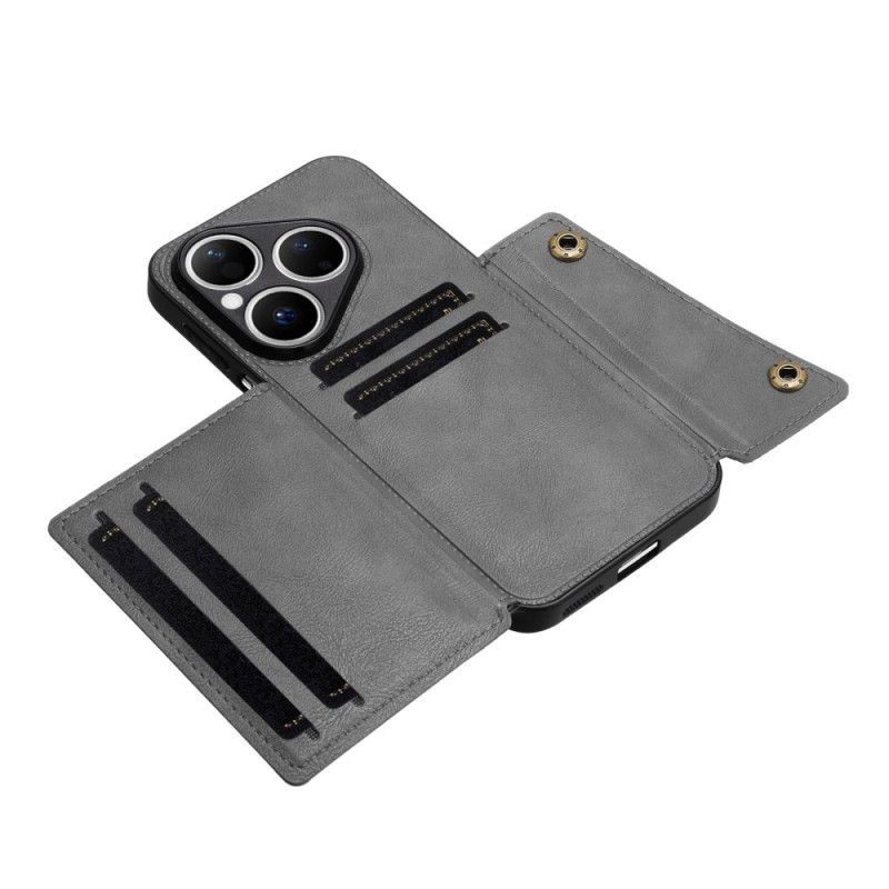 Kryt Na Huawei Pura 80 Kožený Efekt Pouzdro Na Karty