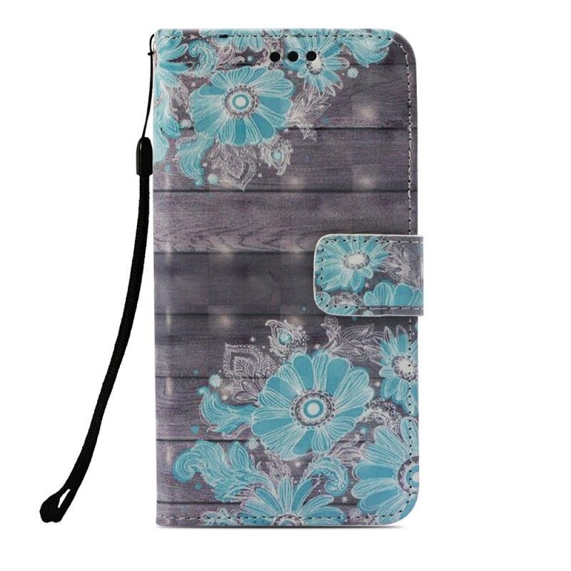 Peněženková Pouzdra Huawei Mate 20 Lite 3d Modré Květy