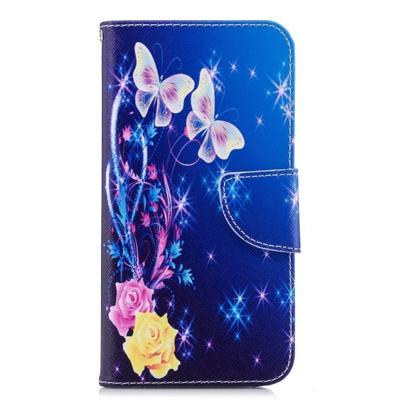 Peněženková Pouzdra Huawei P20 Lite Motýli V Noci