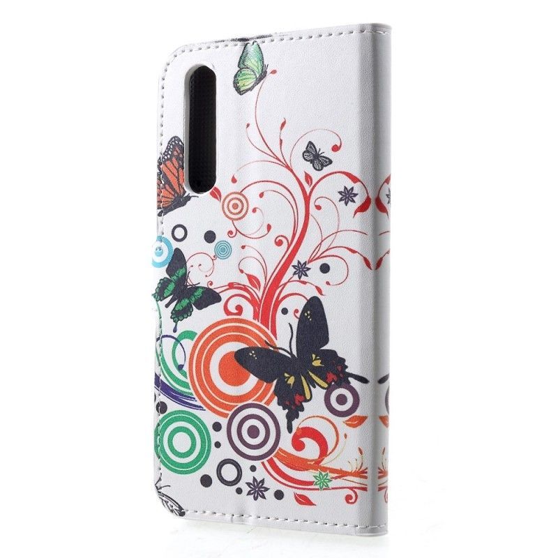 Peněženková Pouzdra Huawei P30 Motýli A Květiny