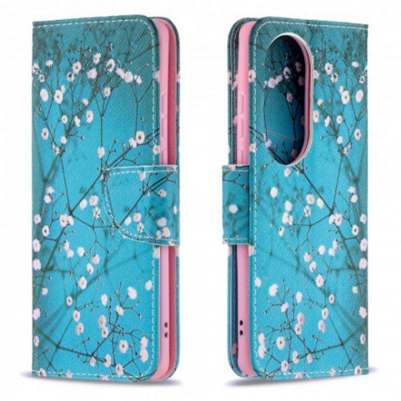 Peněženková Pouzdra Huawei P50 Pro Kvetoucí Strom