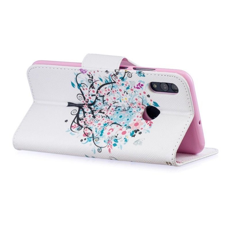 Pocta 10 Lite Cover / Flipové Pouzdro Huawei P Smart 2019 Květovaný Strom