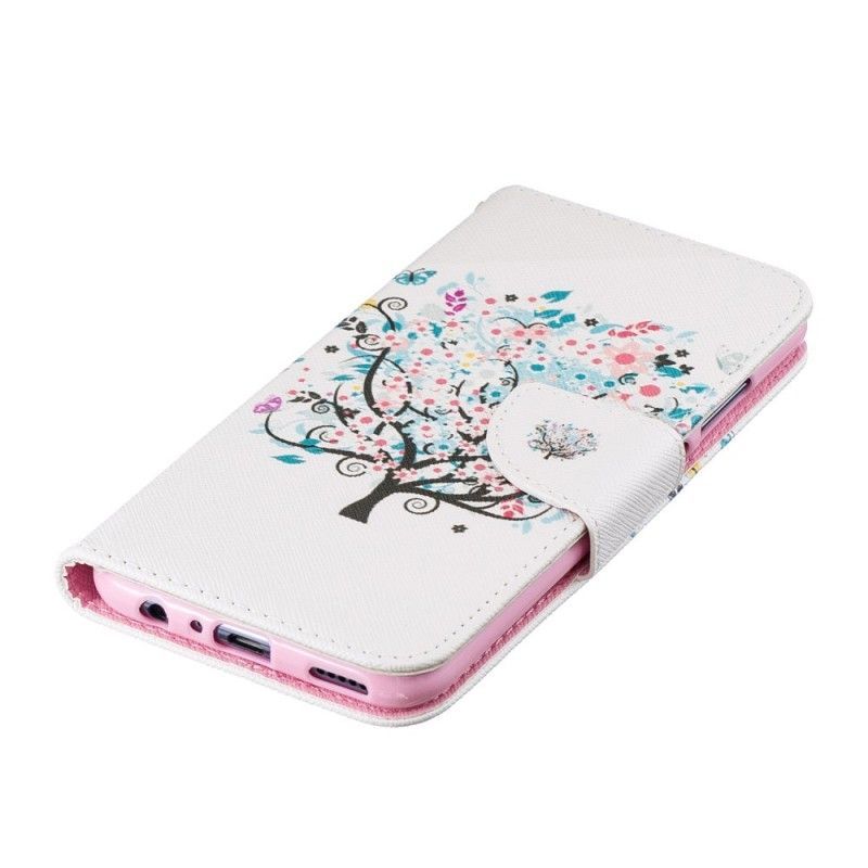 Pocta 10 Lite Cover / Flipové Pouzdro Huawei P Smart 2019 Květovaný Strom
