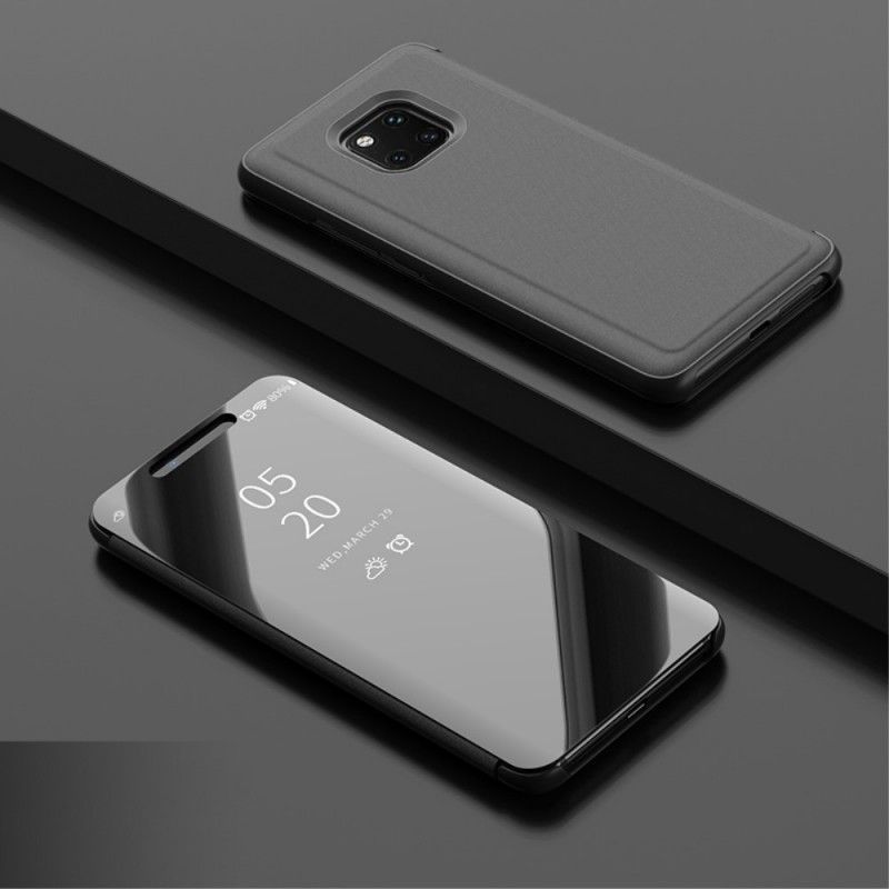 Pohledový Kryt Kryt Huawei Mate 20 Pro Zrcadlo A Imitace Kůže