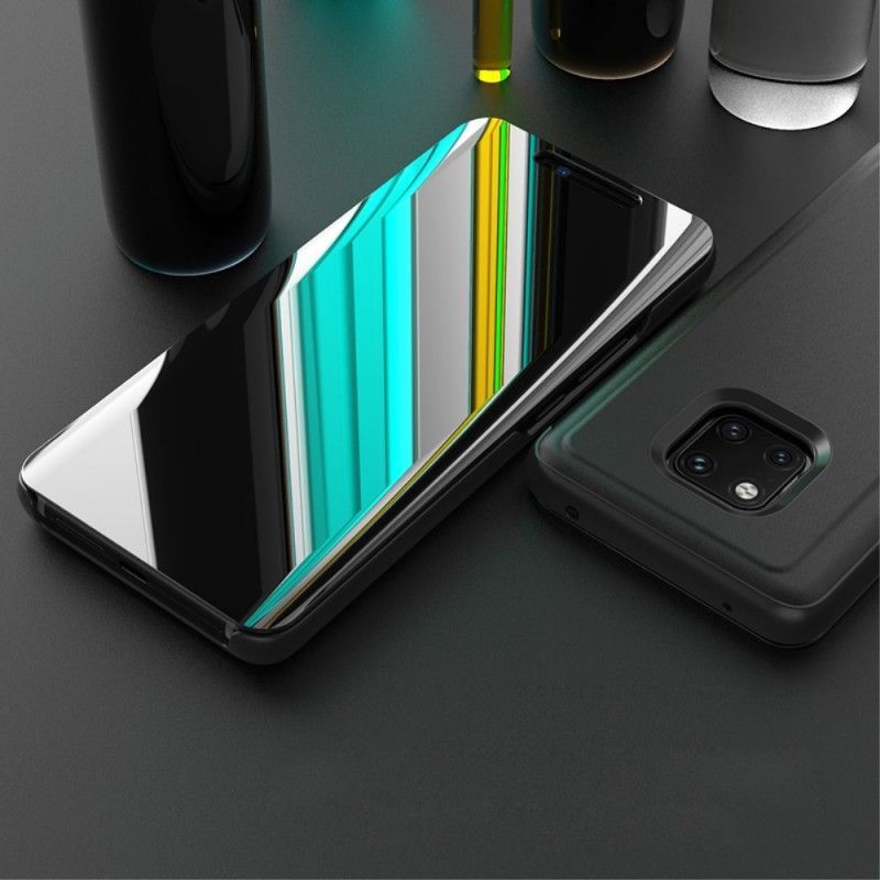 Pohledový Kryt Kryt Huawei Mate 20 Pro Zrcadlo A Imitace Kůže