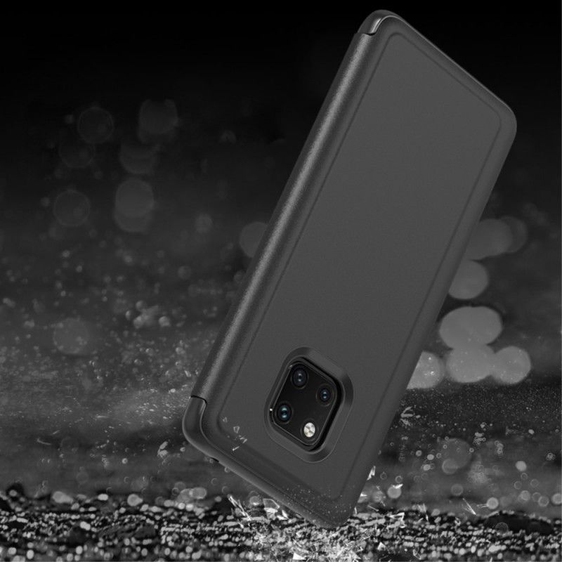 Pohledový Kryt Kryt Huawei Mate 20 Pro Zrcadlo A Imitace Kůže