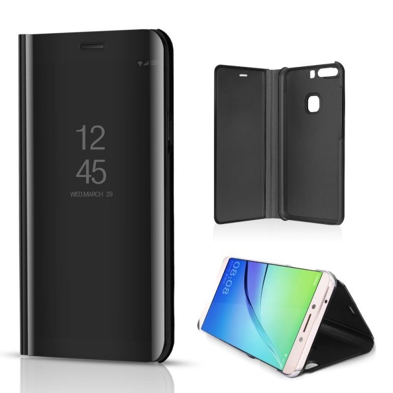 Pohledový Kryt Kryt Huawei P10 Lite Zrcadlo A Kožený Efekt