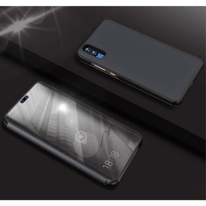 Pohledový Kryt Kryt Huawei P20 Pro Zrcadlo A Imitace Kůže