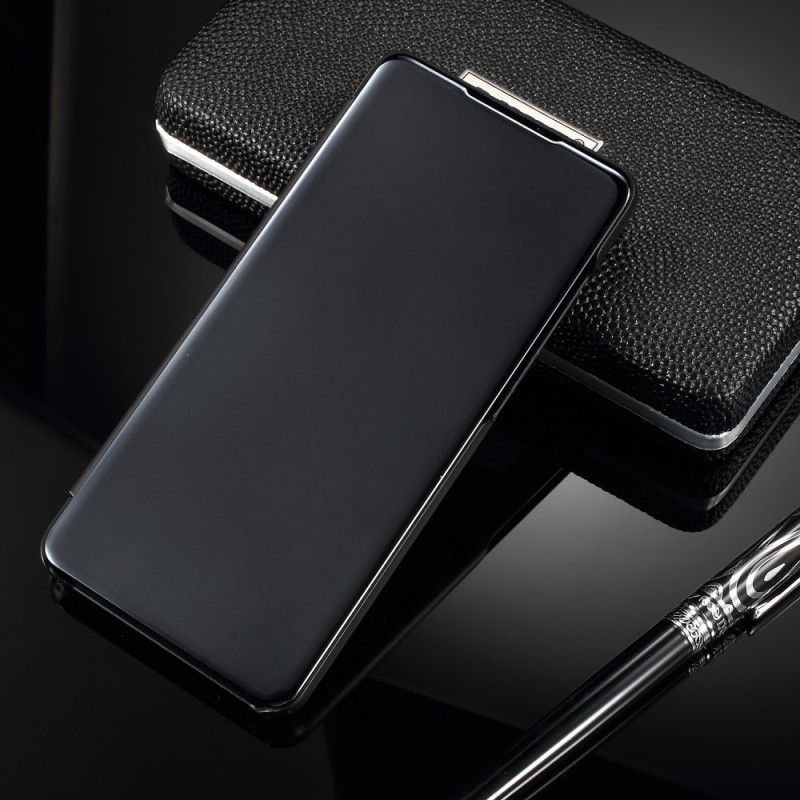 Pohledový Kryt Kryt Huawei P30 Zrcadlo A Kožený Efekt