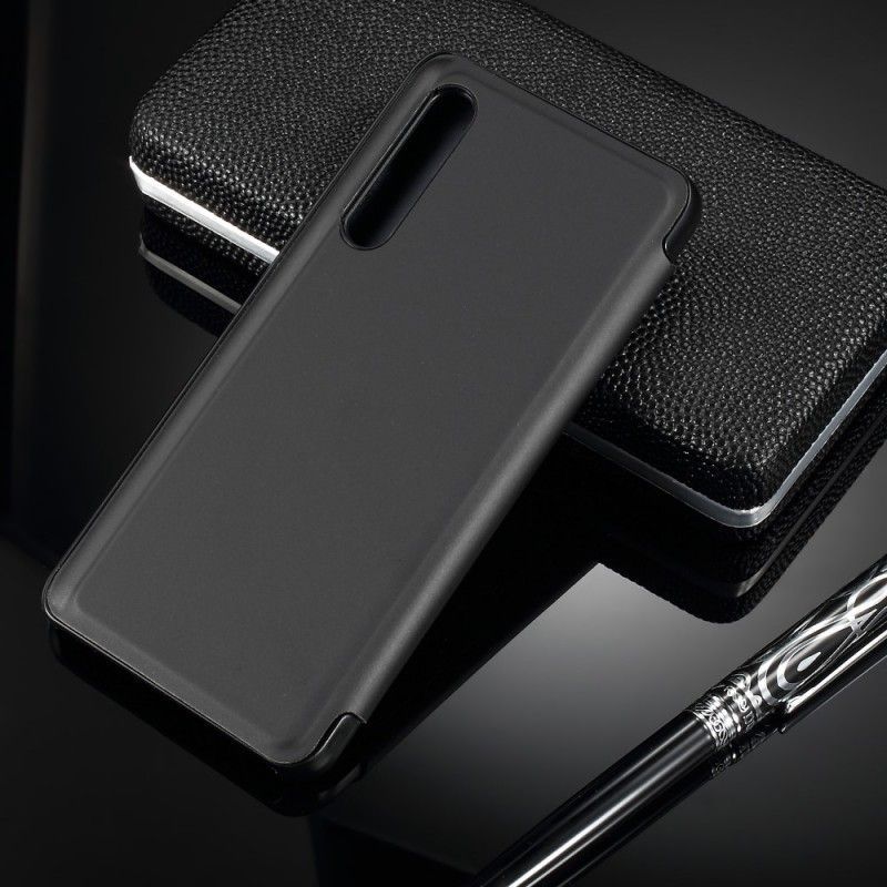 Pohledový Kryt Kryt Huawei P30 Zrcadlo A Kožený Efekt