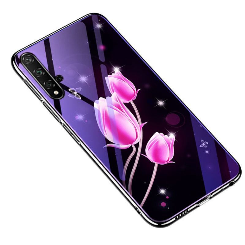 Pouzdro Honor 20 / Tvrzené Sklo Kryt Huawei Nova 5t A Květinový Silikon