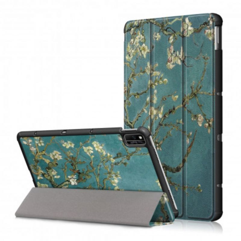 Vyztužené Chytré Pouzdro Kryt Huawei Matepad New Kvetoucí Větve