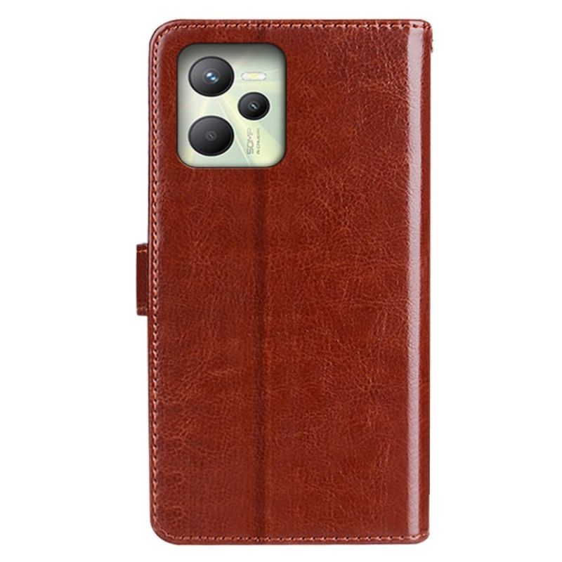 Kožené Pouzdro Na Realme C35 Imitace Kůže Idewei
