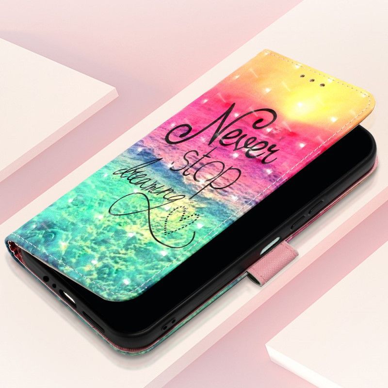 Kožené Pouzdro Na Samsung Galaxy A14 / A14 5G Na Lana Nikdy Nepřestávej Dreaming Strappy