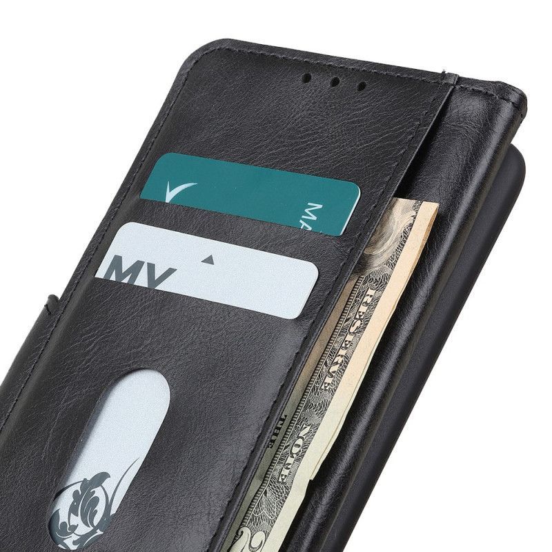 Kožené Pouzdro Na Samsung Galaxy S22 Ultra 5G Oboustranná Spona S Koženým Efektem