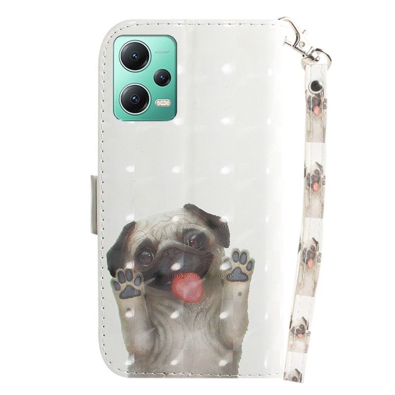 Kožené Pouzdro Na Xiaomi Redmi Note 12 5G Na Lana Tanga Mops