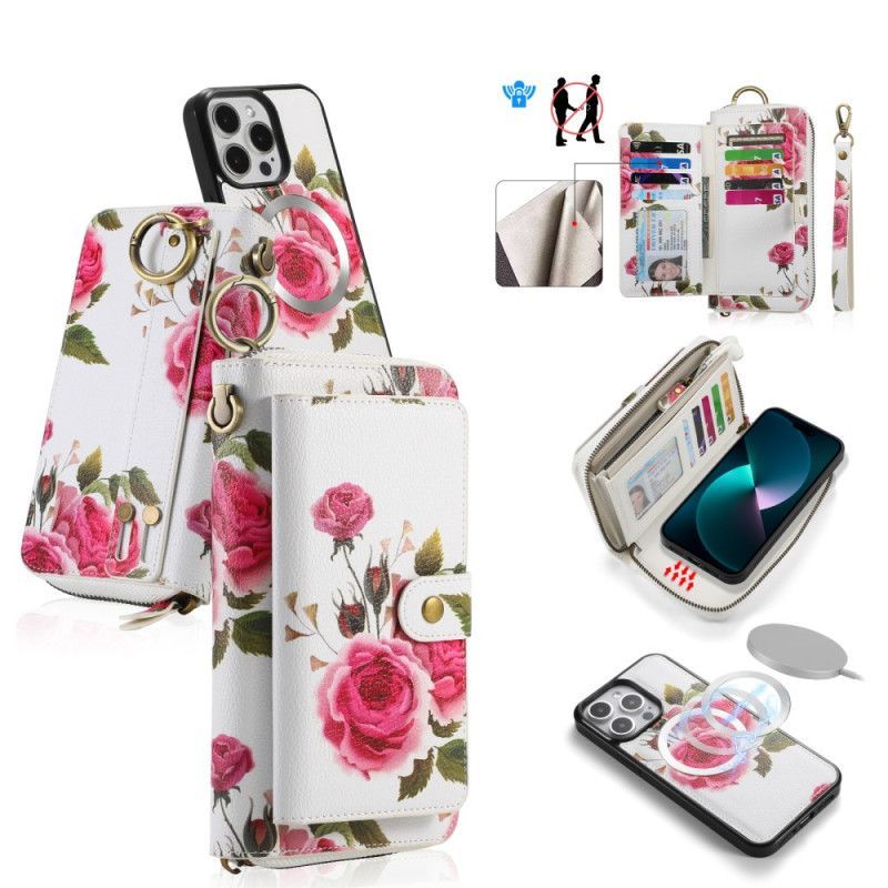 Kryt Flipové Pouzdro Na iPhone 15 Pro Odnímatelné Pouzdro A Ruční Popruh