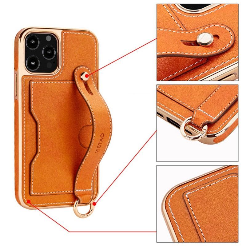 Kryt Na iPhone 14 Pro Držák Karty S Podpůrným Popruhem Vietao