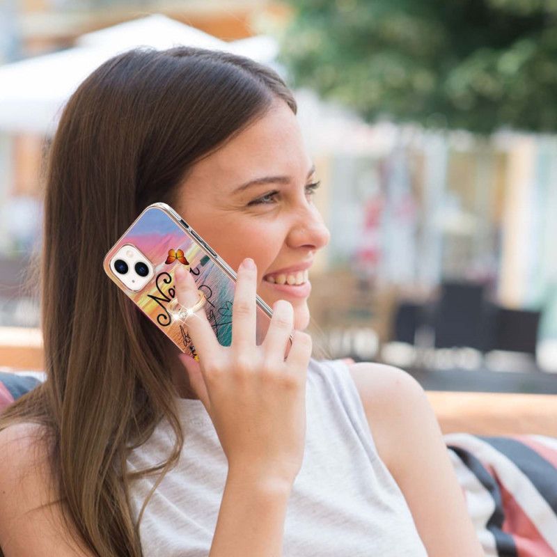 Kryt Na iPhone 15 Plus Podpůrný Prsten Nikdy Nepřestávejte Snít