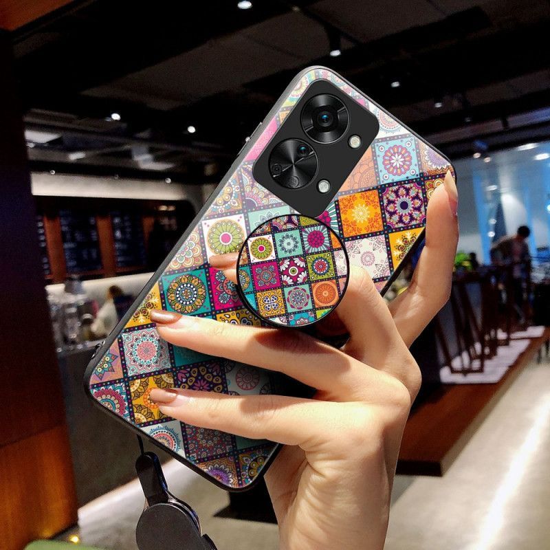 Kryt Na OnePlus Nord 2T 5G Patchworkový Magnetický Držák