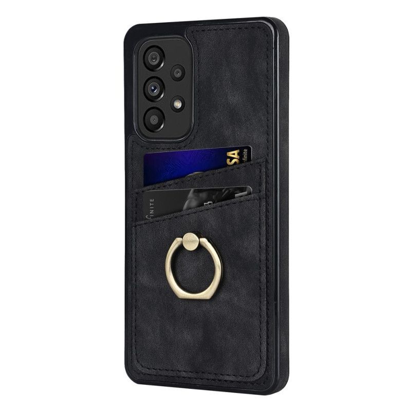 Kryt Na Samsung Galaxy A53 5G Vintage Kroužkový Držák A Držák Na Karty