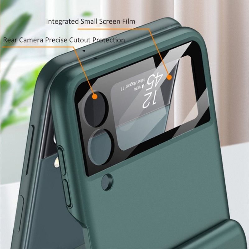 Kryt Na Samsung Galaxy Z Flip 4 Flipové Pouzdro Jednobarevné S Kroužkem Gkk