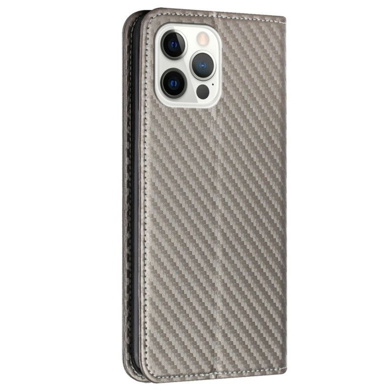 Kryty Na Mobil Na iPhone 14 Pro Na Lana Flipové Pouzdro Strappy Carbon Fiber Style