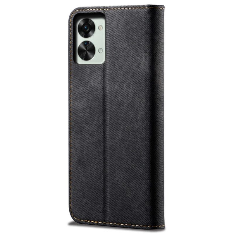 Kryty Na Mobil Na OnePlus Nord 2T 5G Flipové Pouzdro Džínová Tkanina