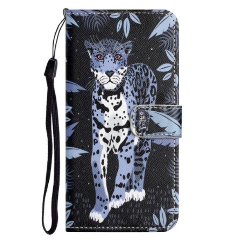 Flipové Pouzdro Na OnePlus 10T 5G Na Lana Strappy Leopard