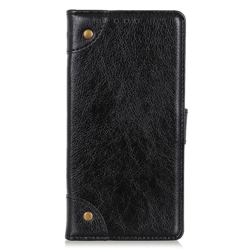 Flipové Pouzdro Na OnePlus 10T 5G Stylové Nýty Z Kůže Nappa Vintage