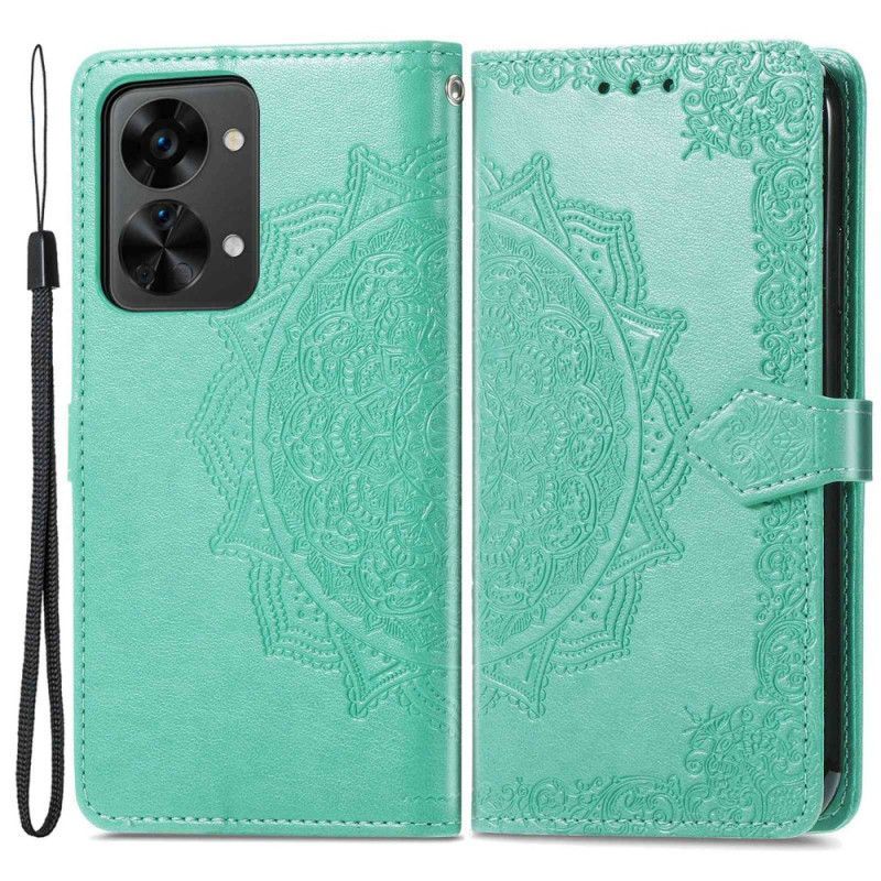 Flipové Pouzdro Na OnePlus Nord 2T 5G Na Lana Držák Karet Mandala Strap