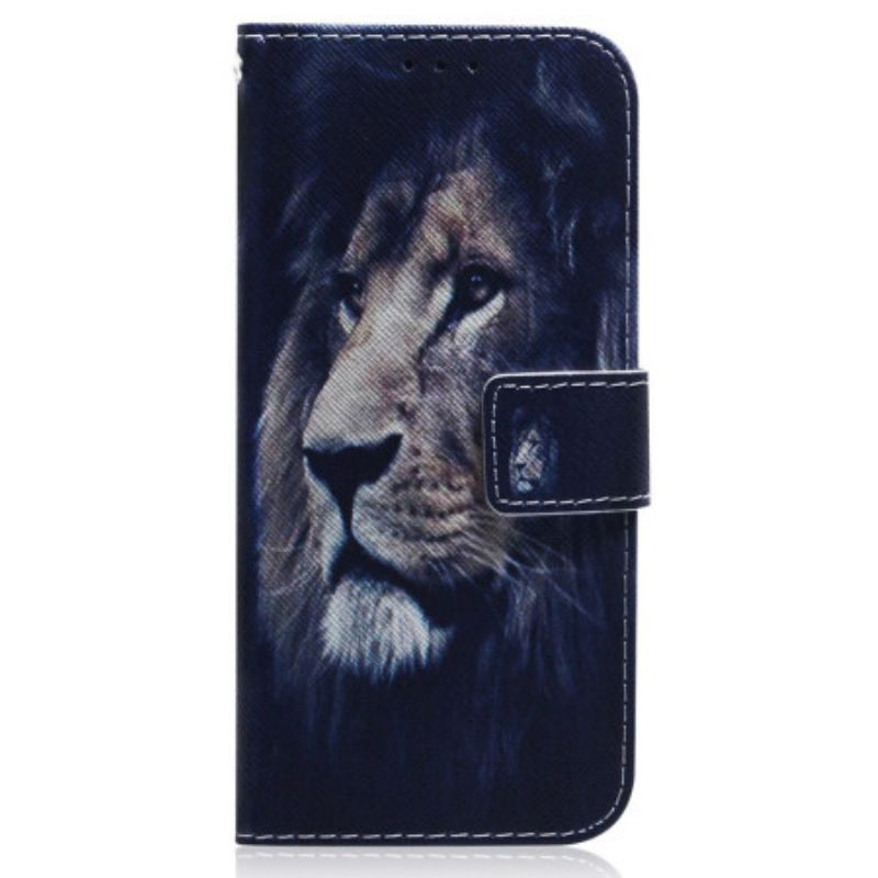 Flipové Pouzdro Na OnePlus Nord 2T 5G Na Lana Lanyard Noční Lev