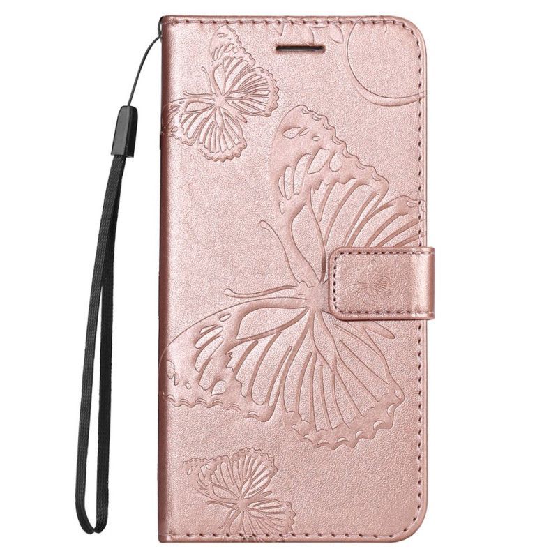 Flipové Pouzdro Na OnePlus Nord 2T 5G Na Lana Motýli S Držákem Na Lanyard