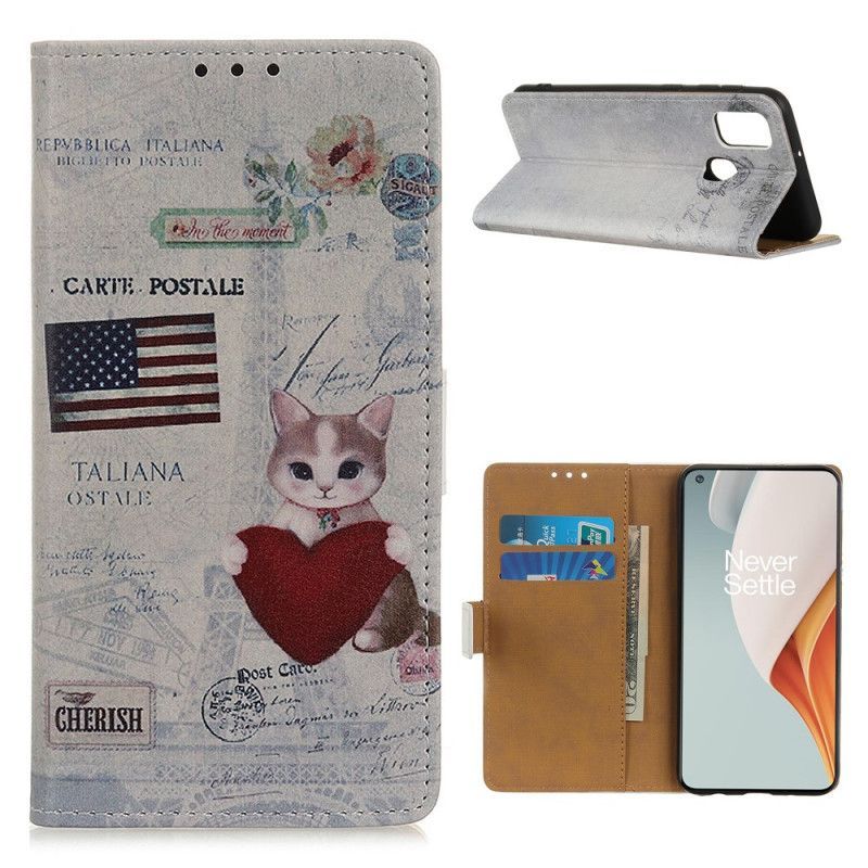Flipové Pouzdro Na Oneplus Nord N100 Kočka Na Cestách
