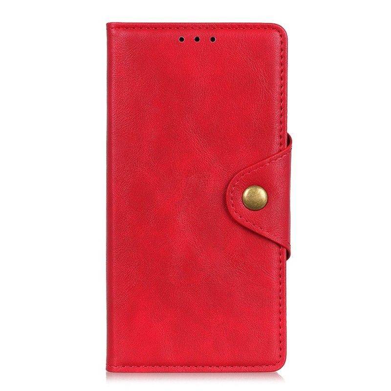 Flipové Pouzdro Oneplus 7 Pro Knoflík Z Umělé Kůže