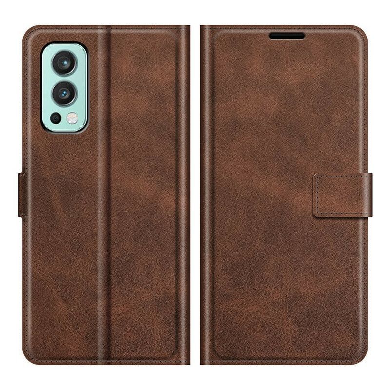 Flipové Pouzdro Oneplus Nord 2 5g Extrémně Tenký Kožený Efekt