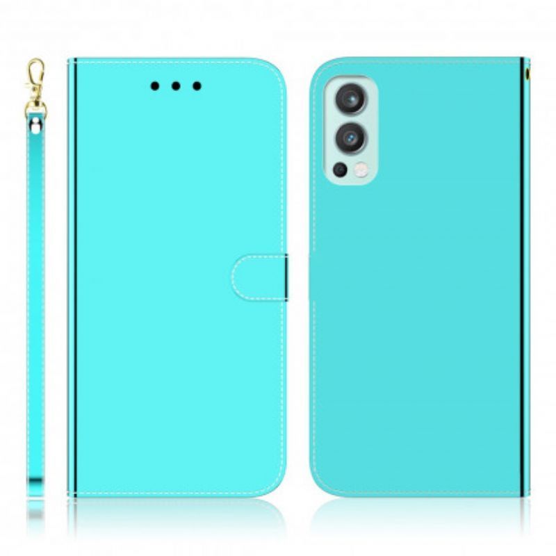 Flipové Pouzdro Oneplus Nord 2 5g Kryt Zrcátka Z Umělé Kůže