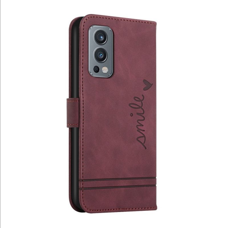 Flipové Pouzdro Oneplus Nord 2 5g Úsměv S Páskem
