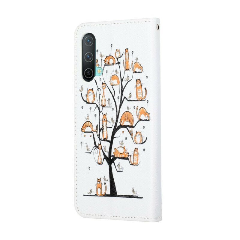Flipové Pouzdro Oneplus Nord Ce 5g Funky Kočky S Popruhem