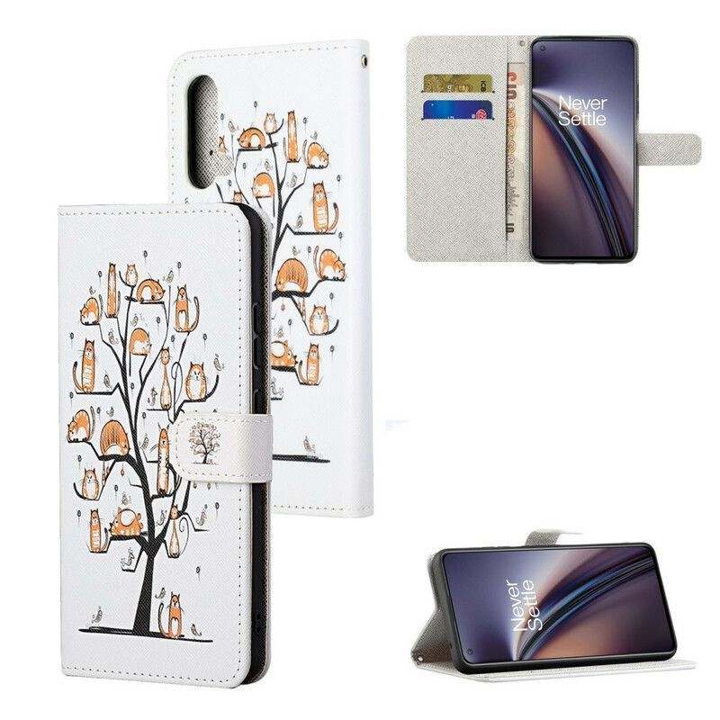 Flipové Pouzdro Oneplus Nord Ce 5g Funky Kočky S Popruhem